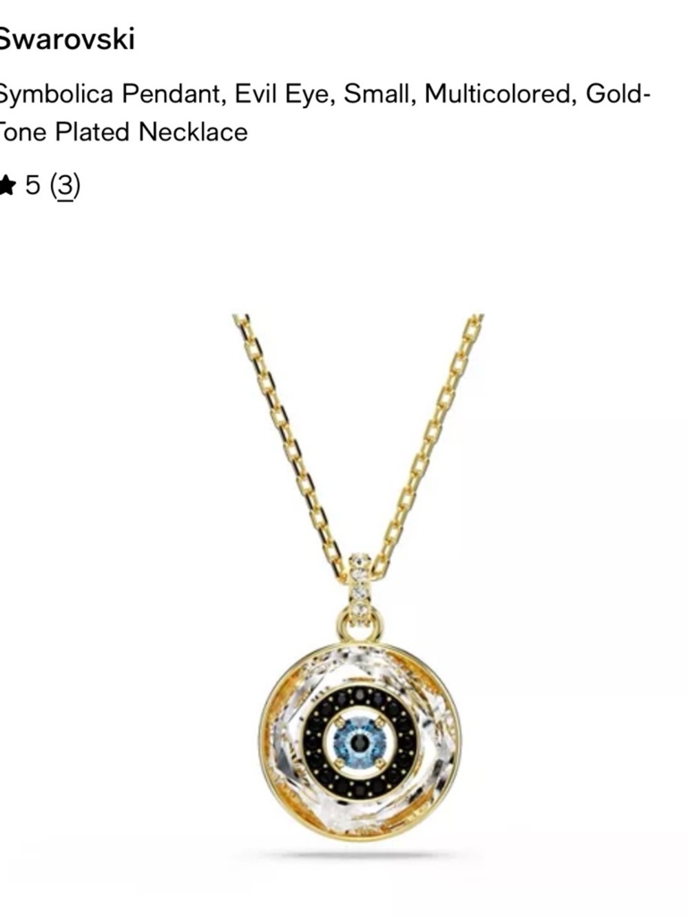 Swarovski Gold-Tone Multicolored Evil Eye Pendant Necklace